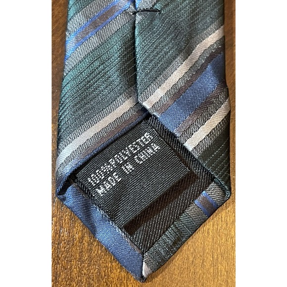 Puccini Green Blue Hand Made 100% Polyester Men’s Neck Tie Made In China - Picture 7 of 9